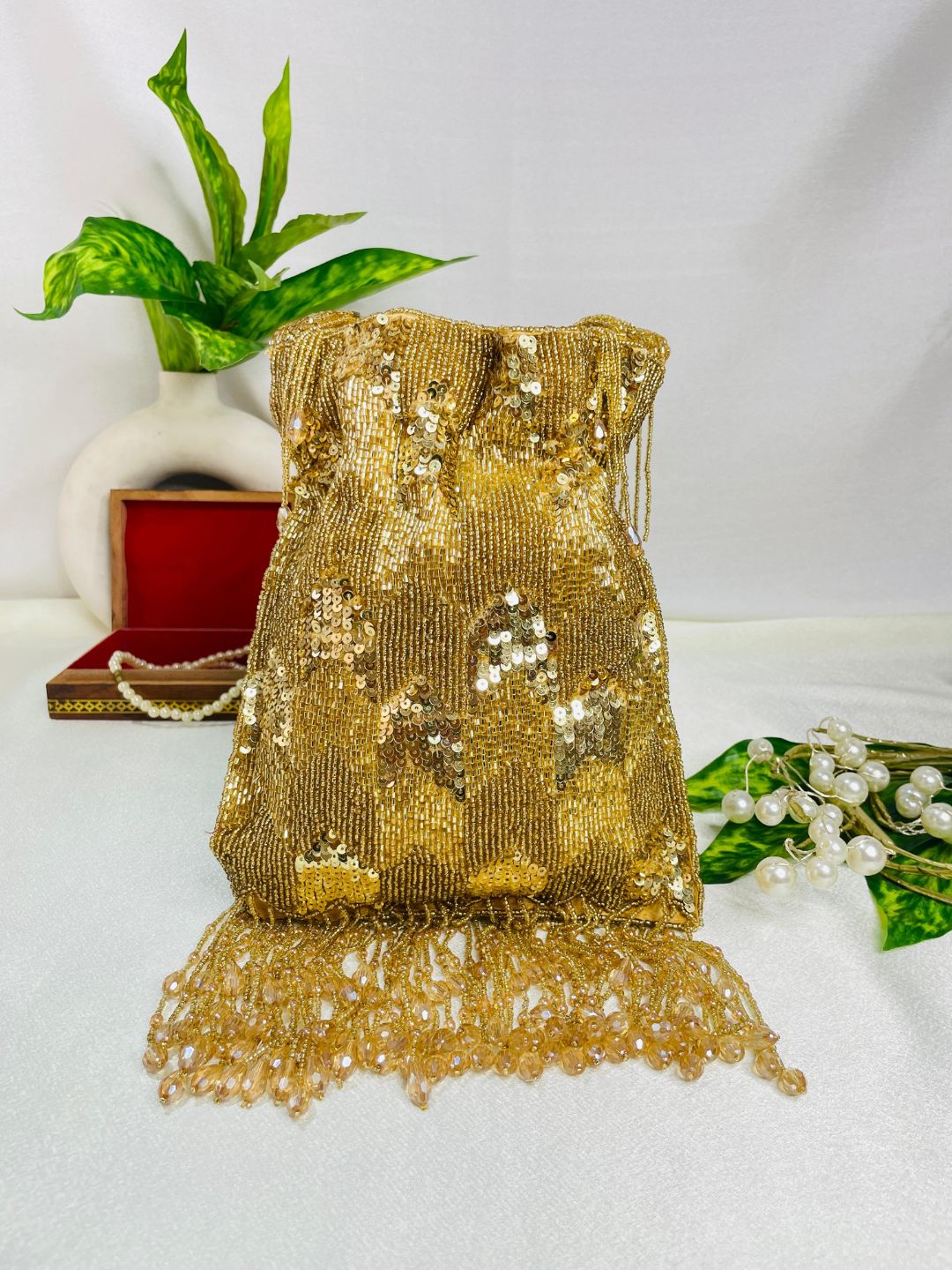 Ella cutdana sequence work potli gold