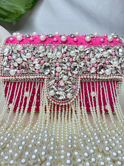 Maharani crystal flap clutch