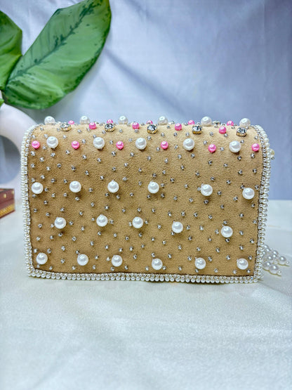 Maharani crystal flap clutch