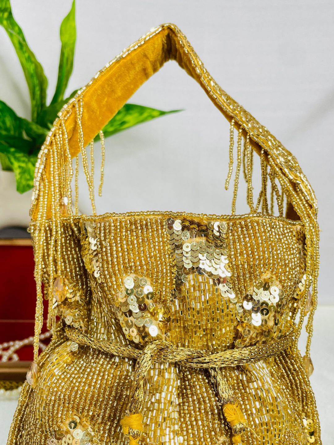 Ella cutdana sequence work potli gold