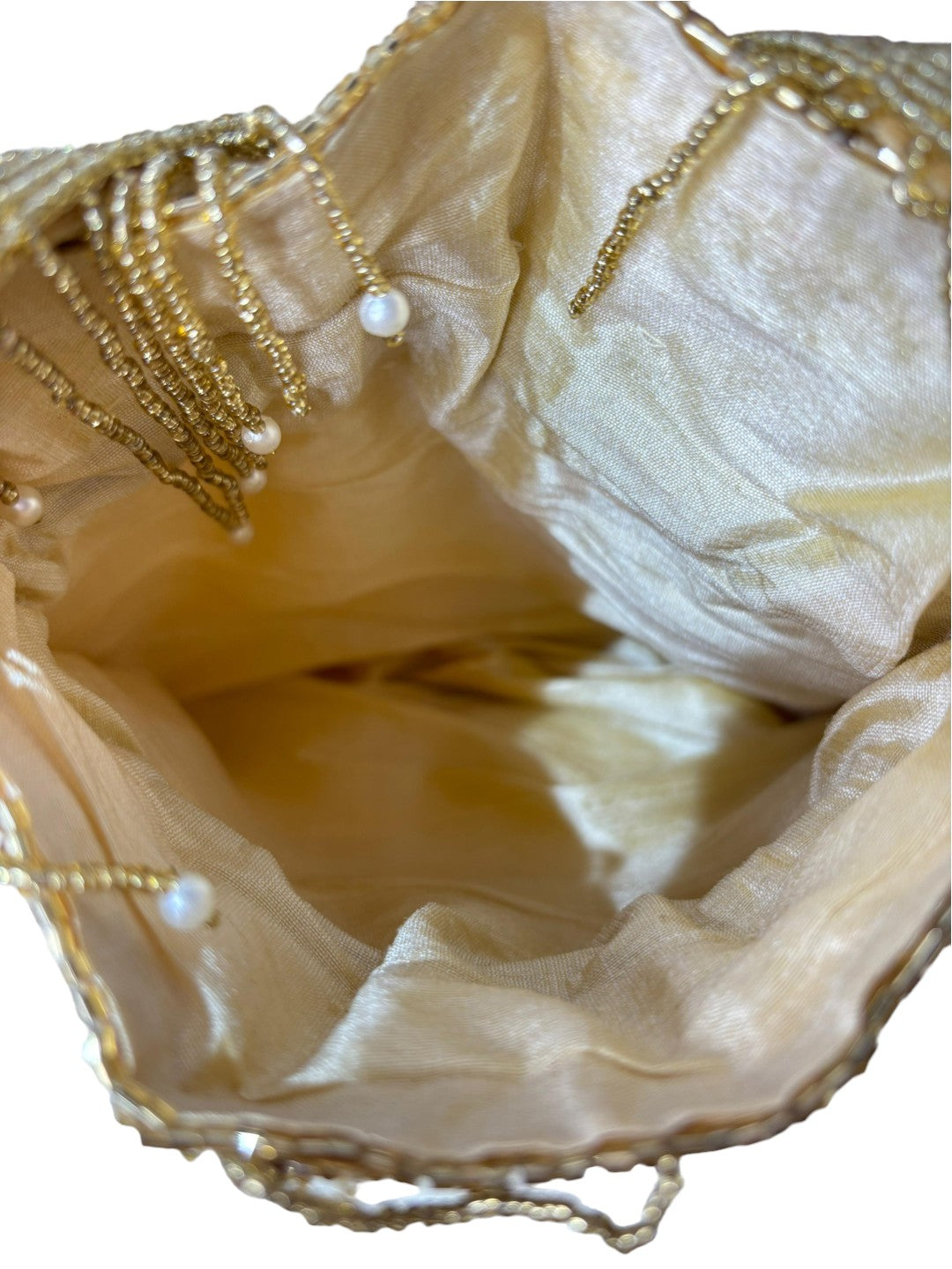 Hazel silver mala nalki work potli