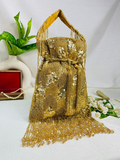 Ella cutdana sequence work potli gold