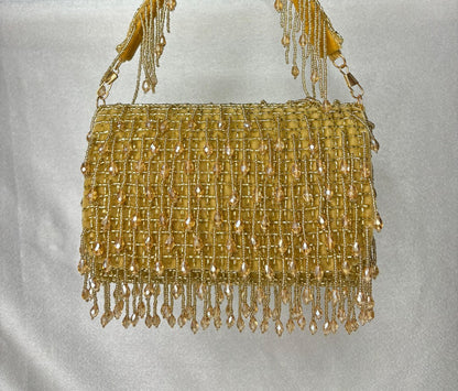 SUEDE CRYSTAL FOLD FLAP RED