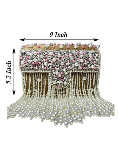 Maharani crystal flap clutch