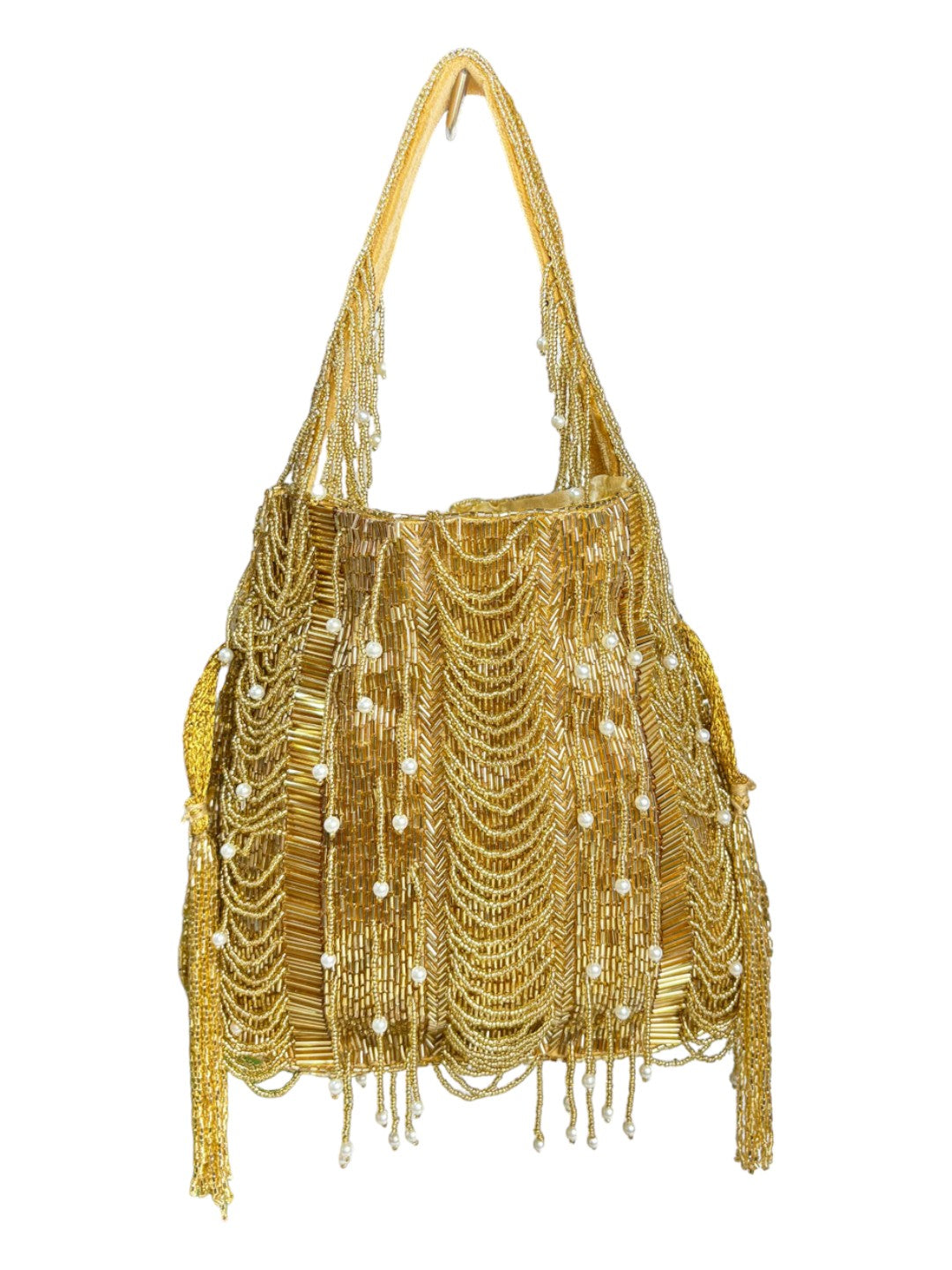 Hazel silver mala nalki work potli