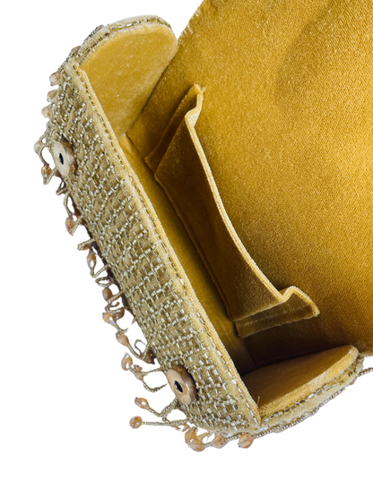 SUEDE CRYSTAL FOLD FLAP RED