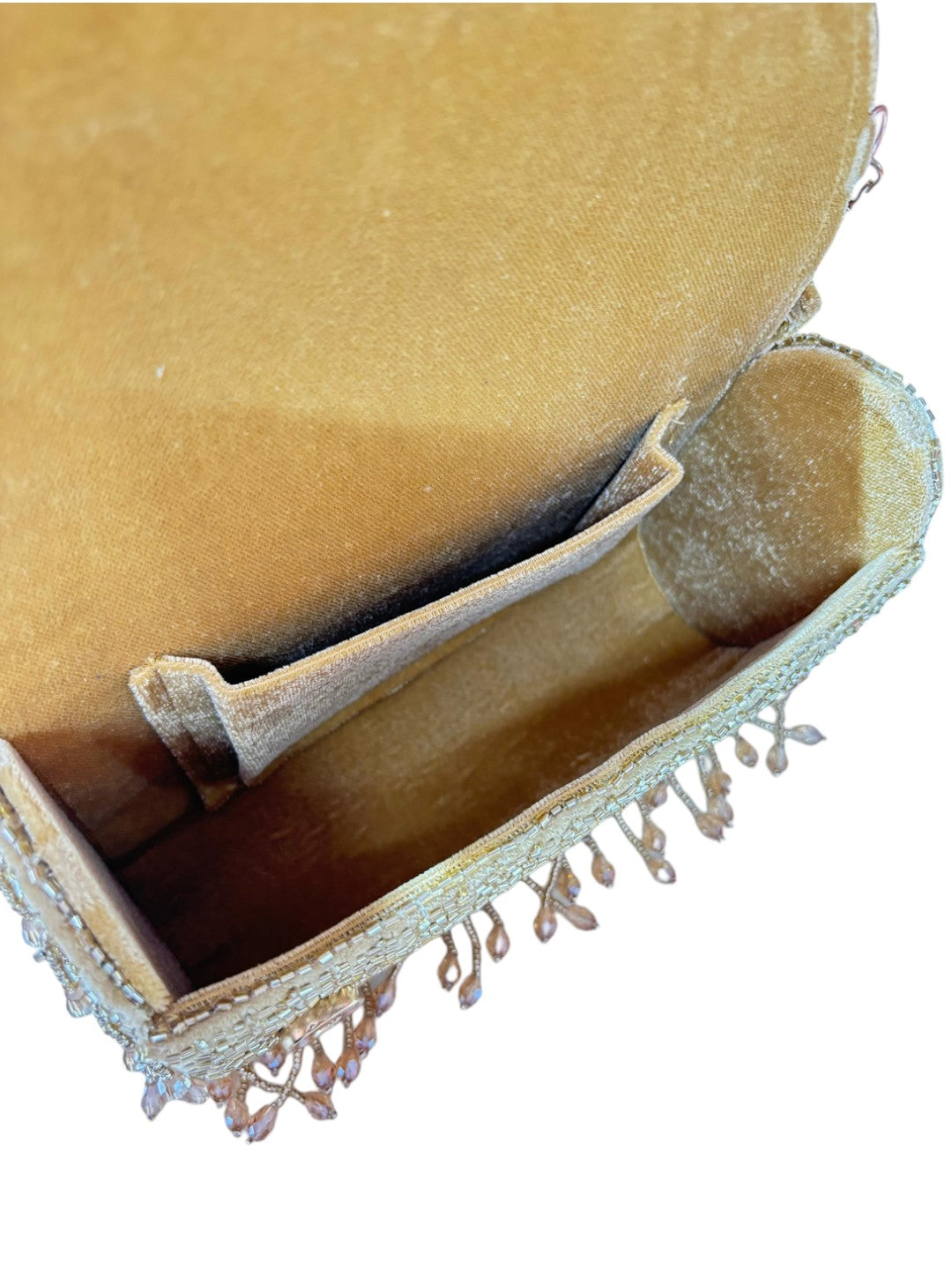 SUEDE CRYSTAL FOLD FLAP RED