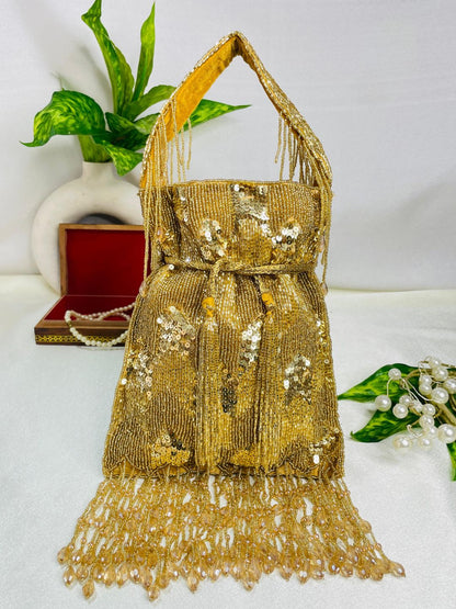 Ella cutdana sequence work potli gold