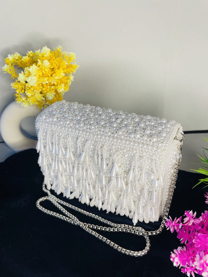 Pearl  flap party clutch