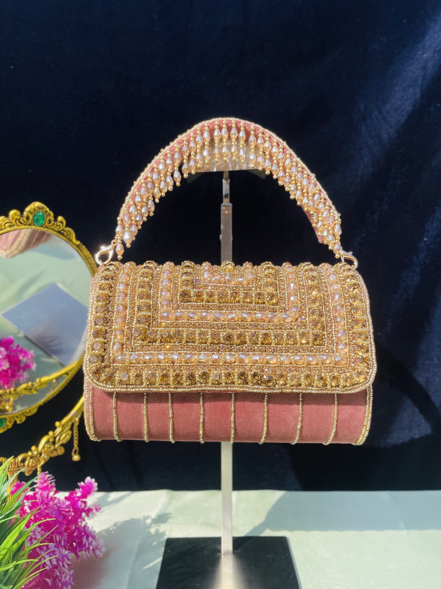 A crystal flap clutch