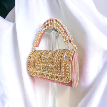 A crystal flap clutch