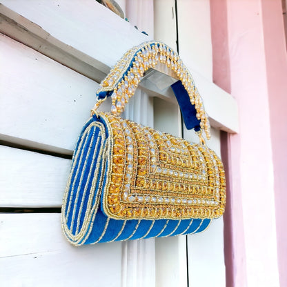 A crystal flap clutch