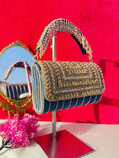 A crystal flap clutch