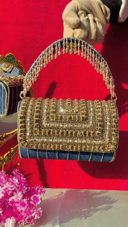 A crystal flap clutch