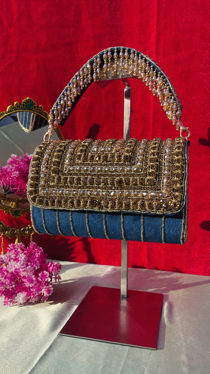 A crystal flap clutch