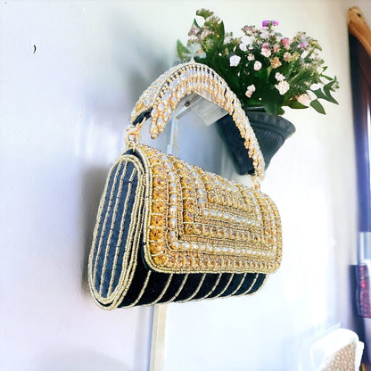A crystal flap clutch