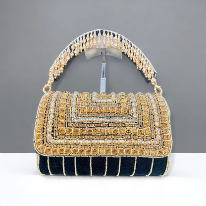 A crystal flap clutch