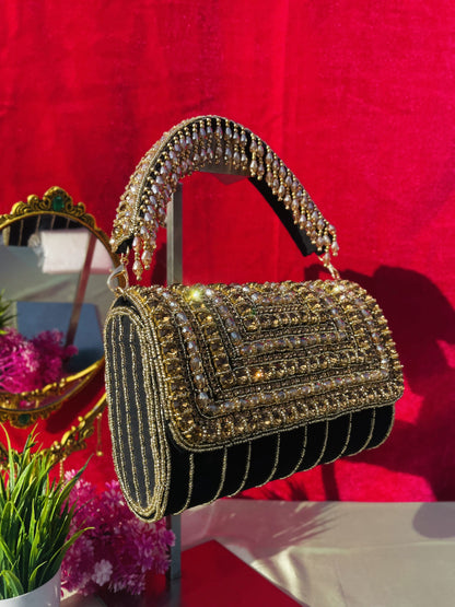 A crystal flap clutch