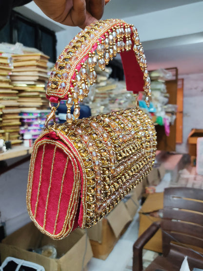 A crystal flap clutch