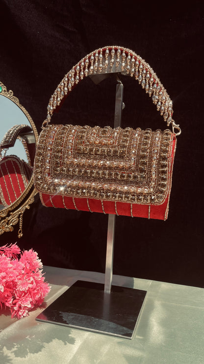 A crystal flap clutch