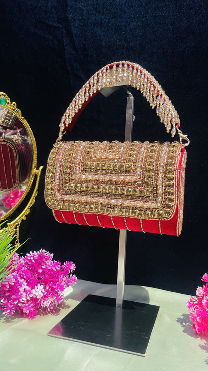 A crystal flap clutch