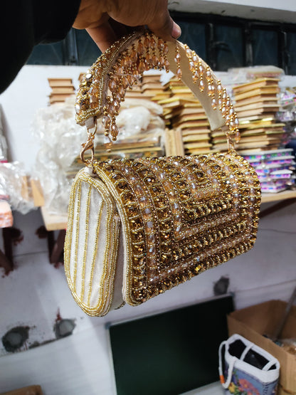 A crystal flap clutch