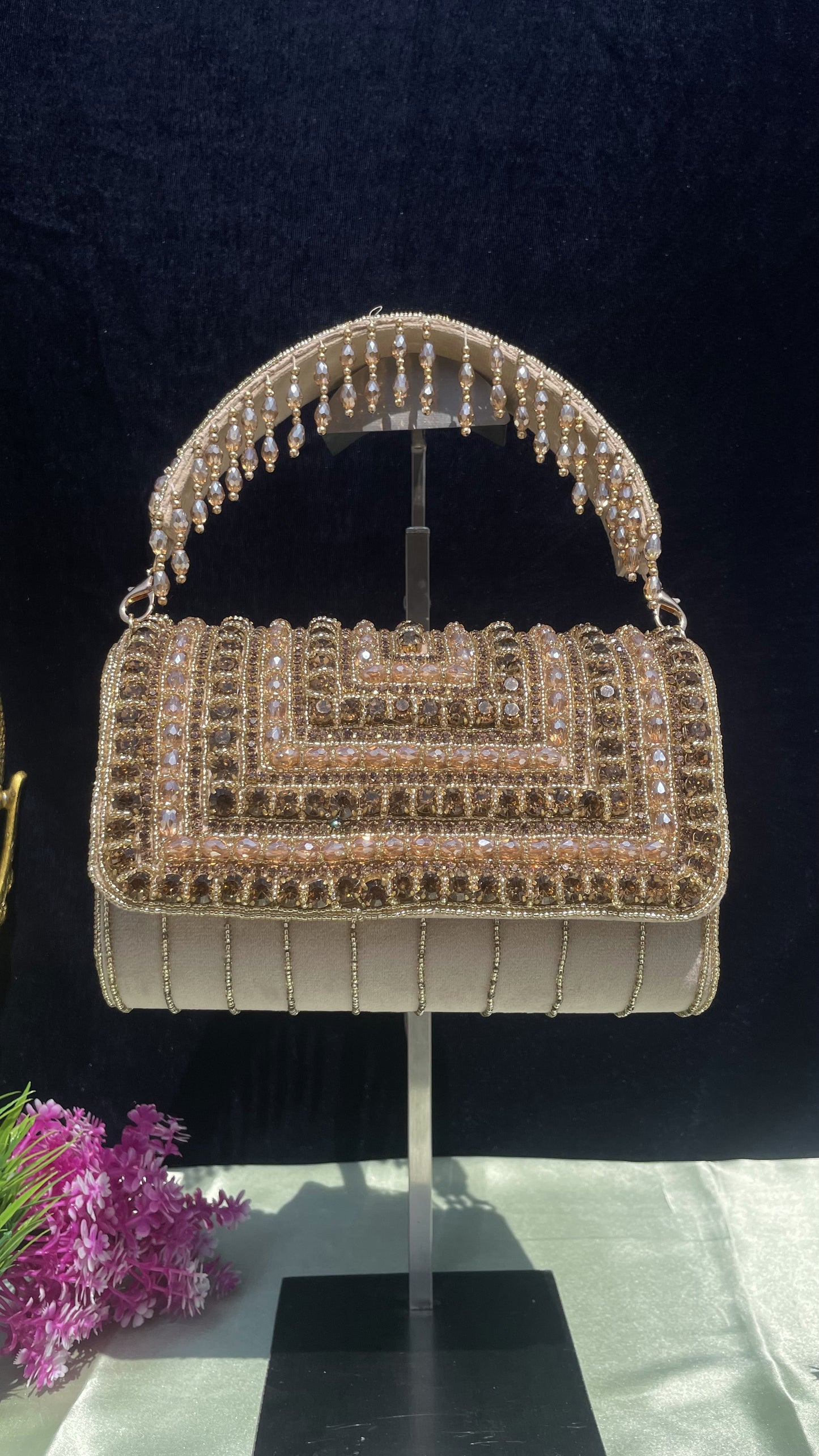 A crystal flap clutch