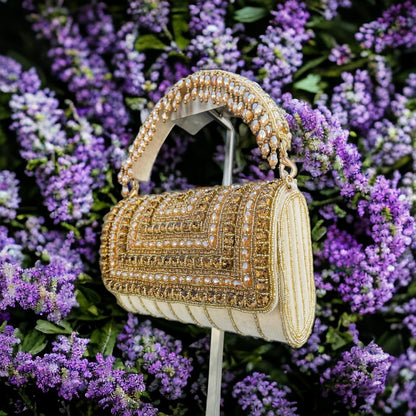A crystal flap clutch