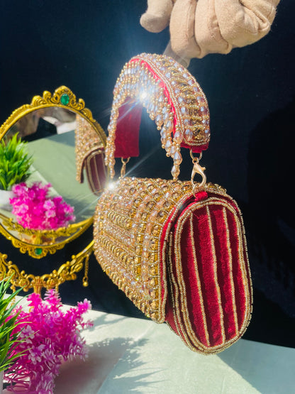 A crystal flap clutch