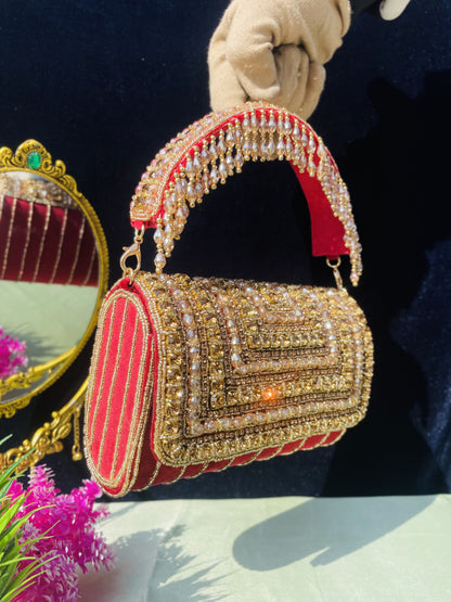 A crystal flap clutch
