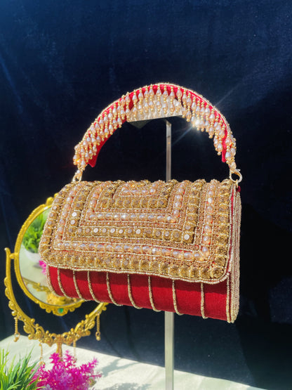 A crystal flap clutch