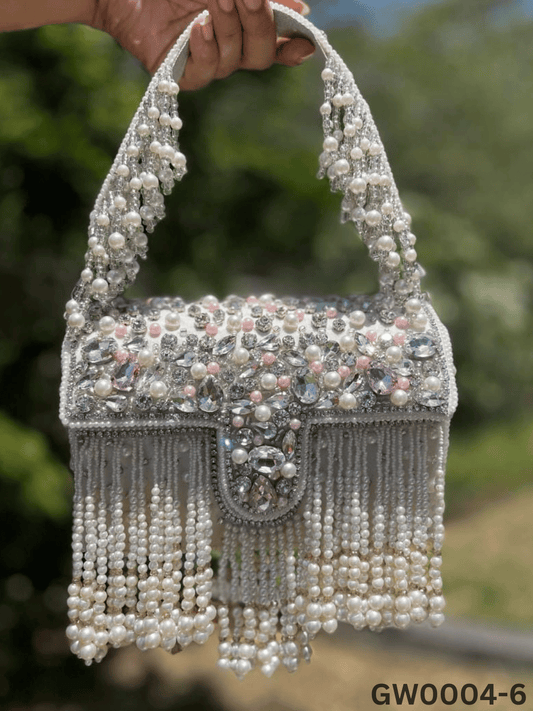 Maharani crystal flap clutch