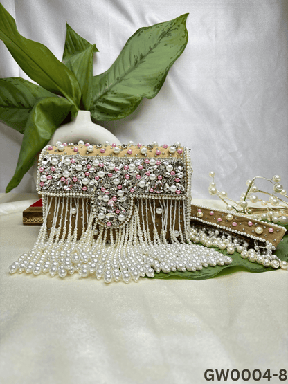 Maharani crystal flap clutch