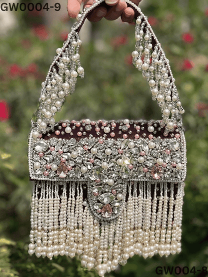 Maharani crystal flap clutch