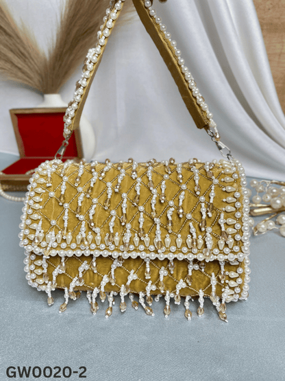 PAKIZA FLOWER THREE FOLD EMBROIDERD SUEDE  CLUTCH BEG