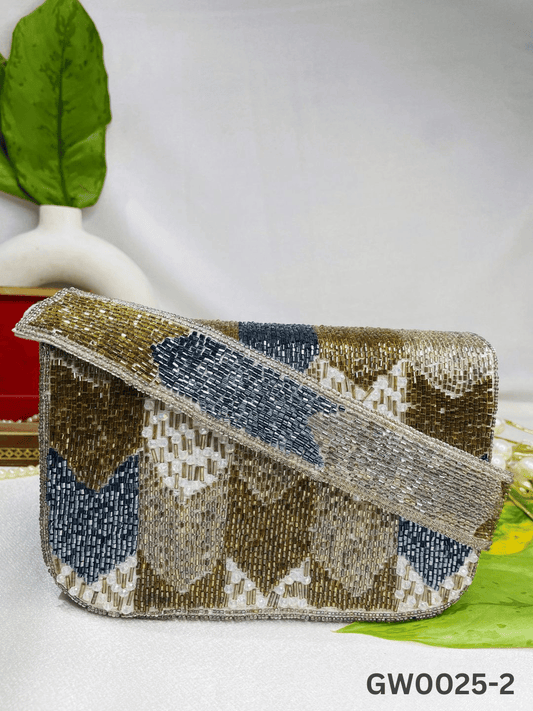 PAKIZA FLOWER THREE FOLD EMBROIDERD SUEDE