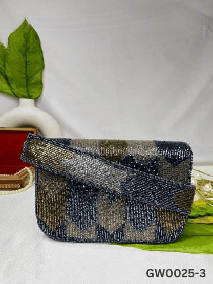 PAKIZA FLOWER THREE FOLD EMBROIDERD SUEDE