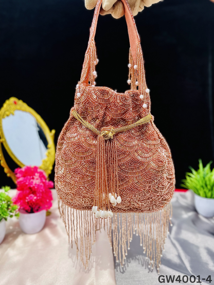 Olivia golden nalki work potli gold