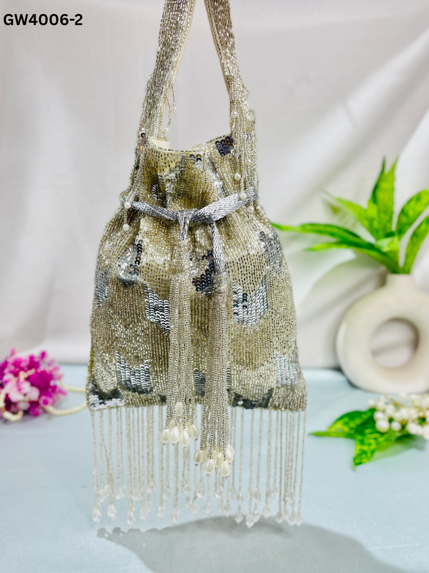 Ella cutdana sequence work potli gold