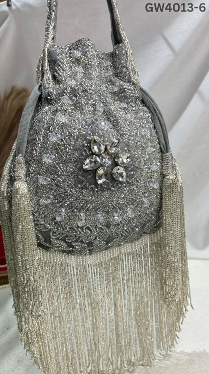Anna designer handwork potli black