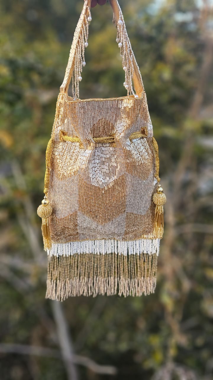 Ellie gold silver nalki work potli