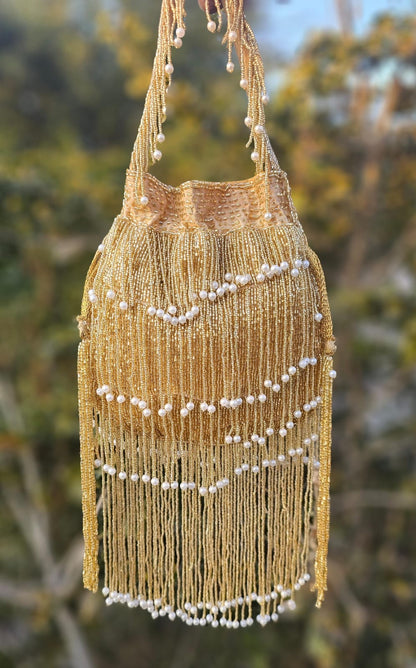 Naomi gold multi layer pearl latkan potli