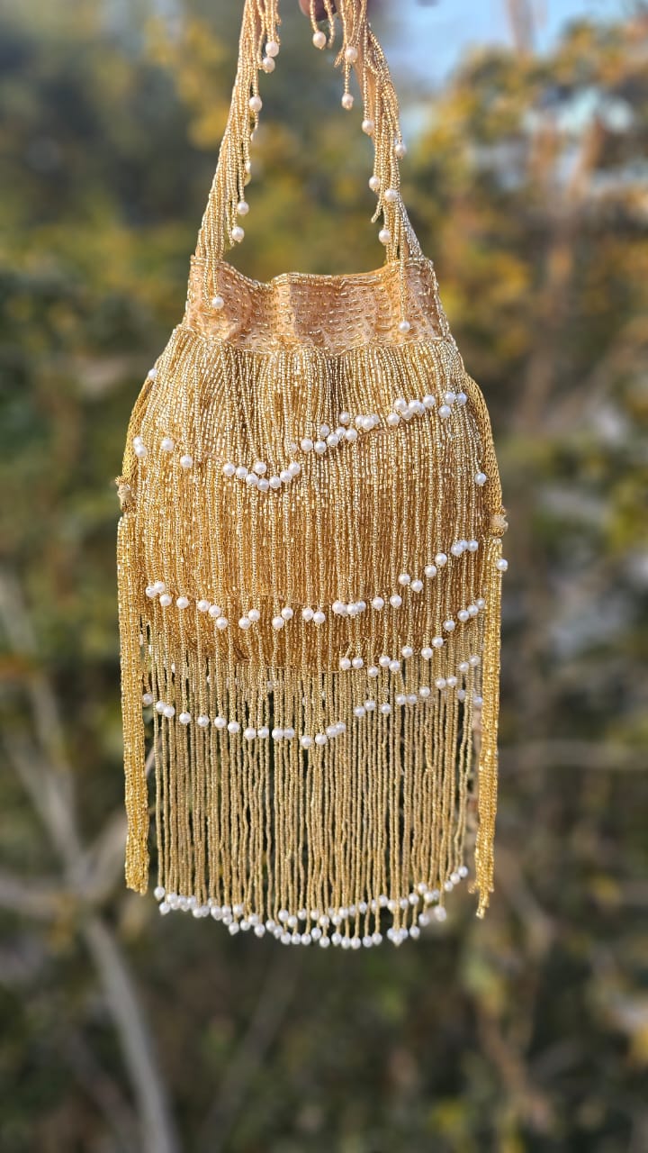 Naomi gold multi layer pearl latkan potli