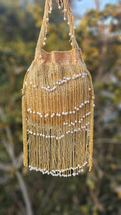 Naomi gold multi layer pearl latkan potli