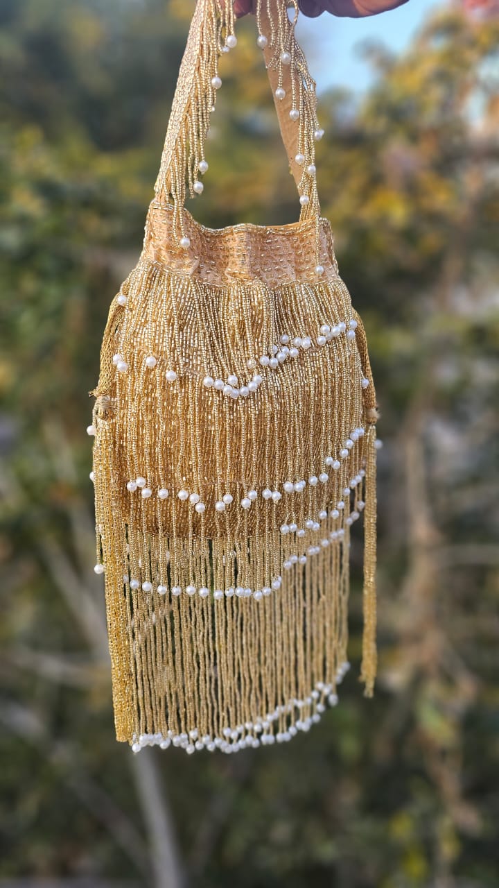 Naomi gold multi layer pearl latkan potli