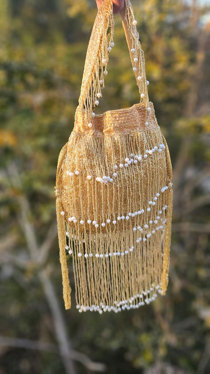 Naomi gold multi layer pearl latkan potli