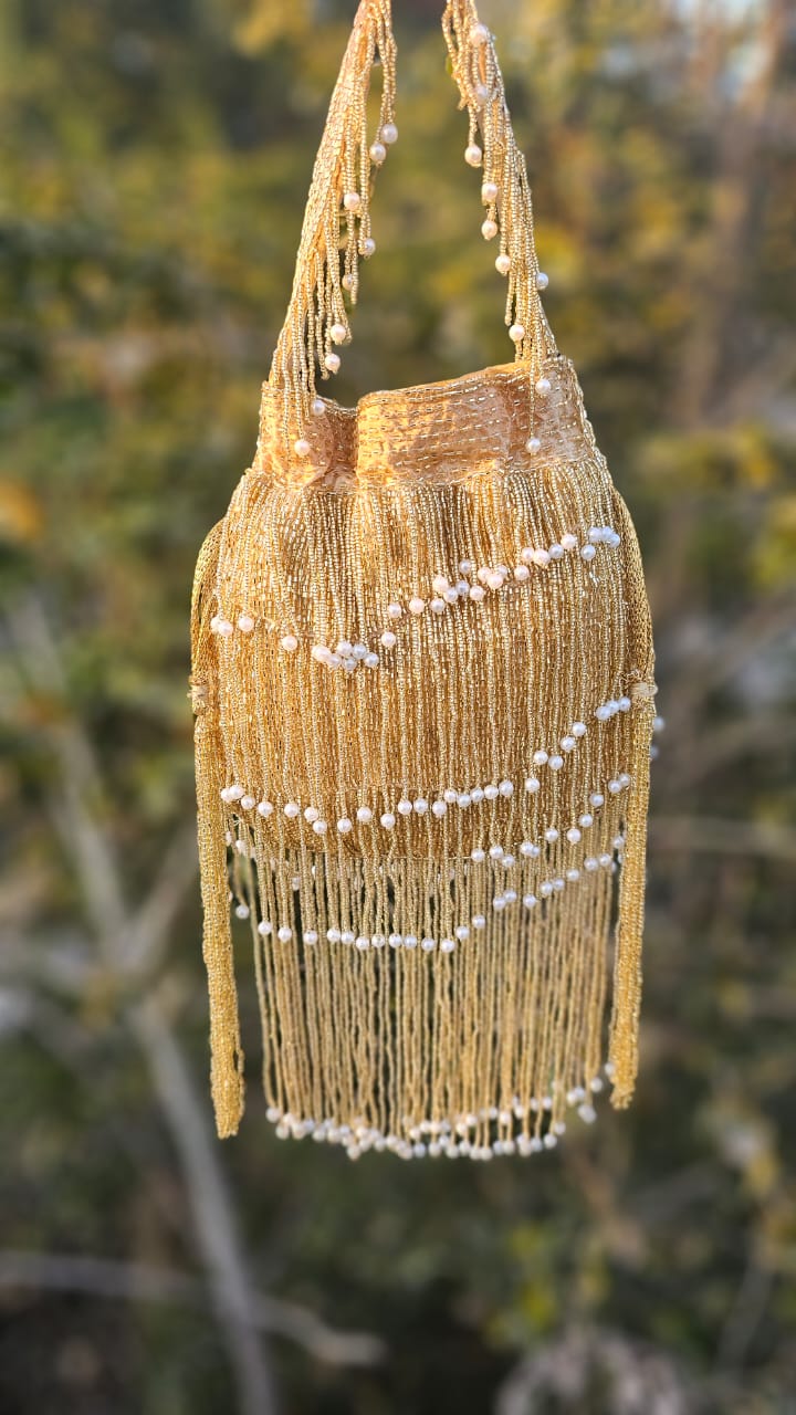 Naomi gold multi layer pearl latkan potli