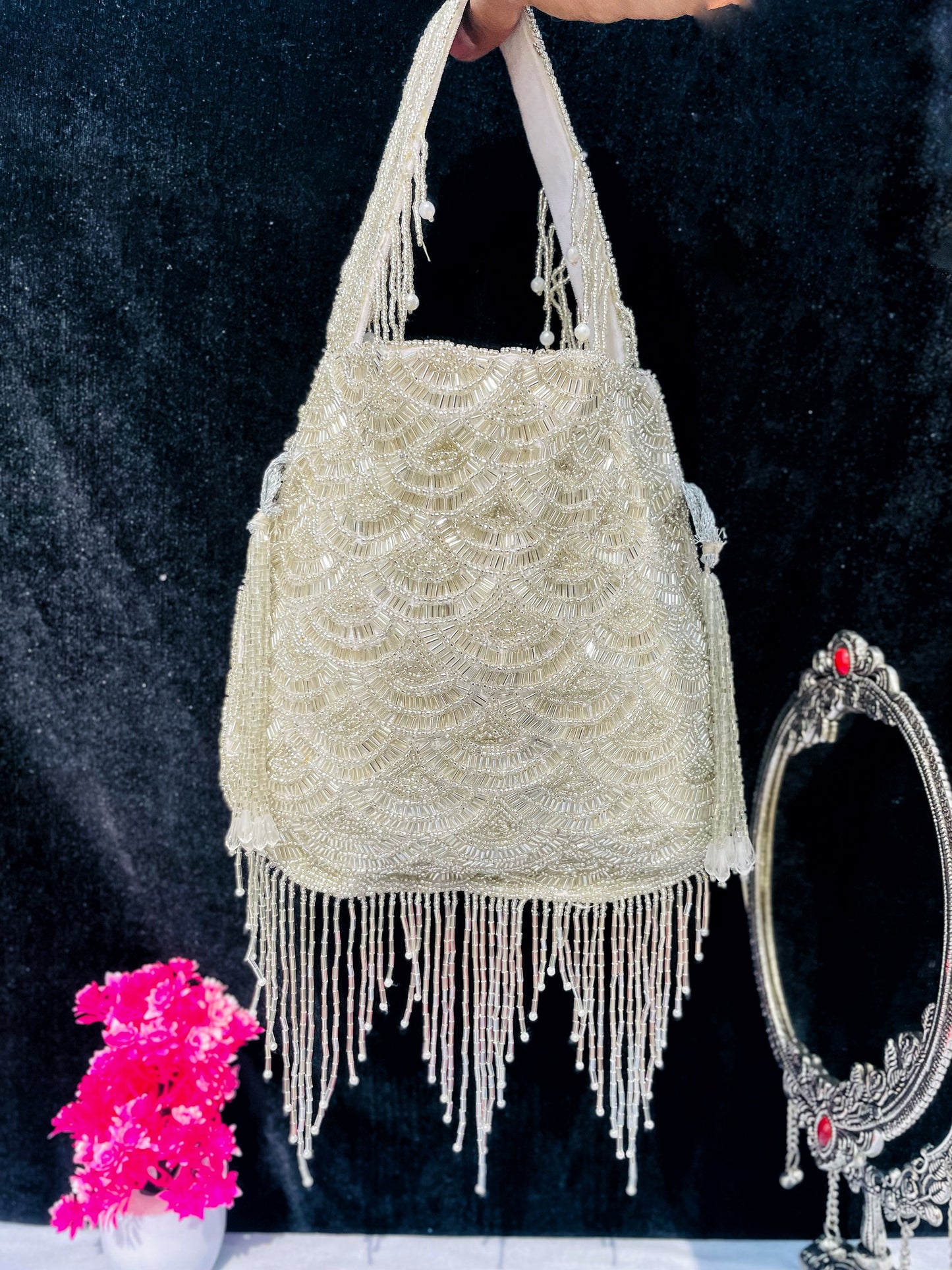 Olivia golden nalki work potli gold