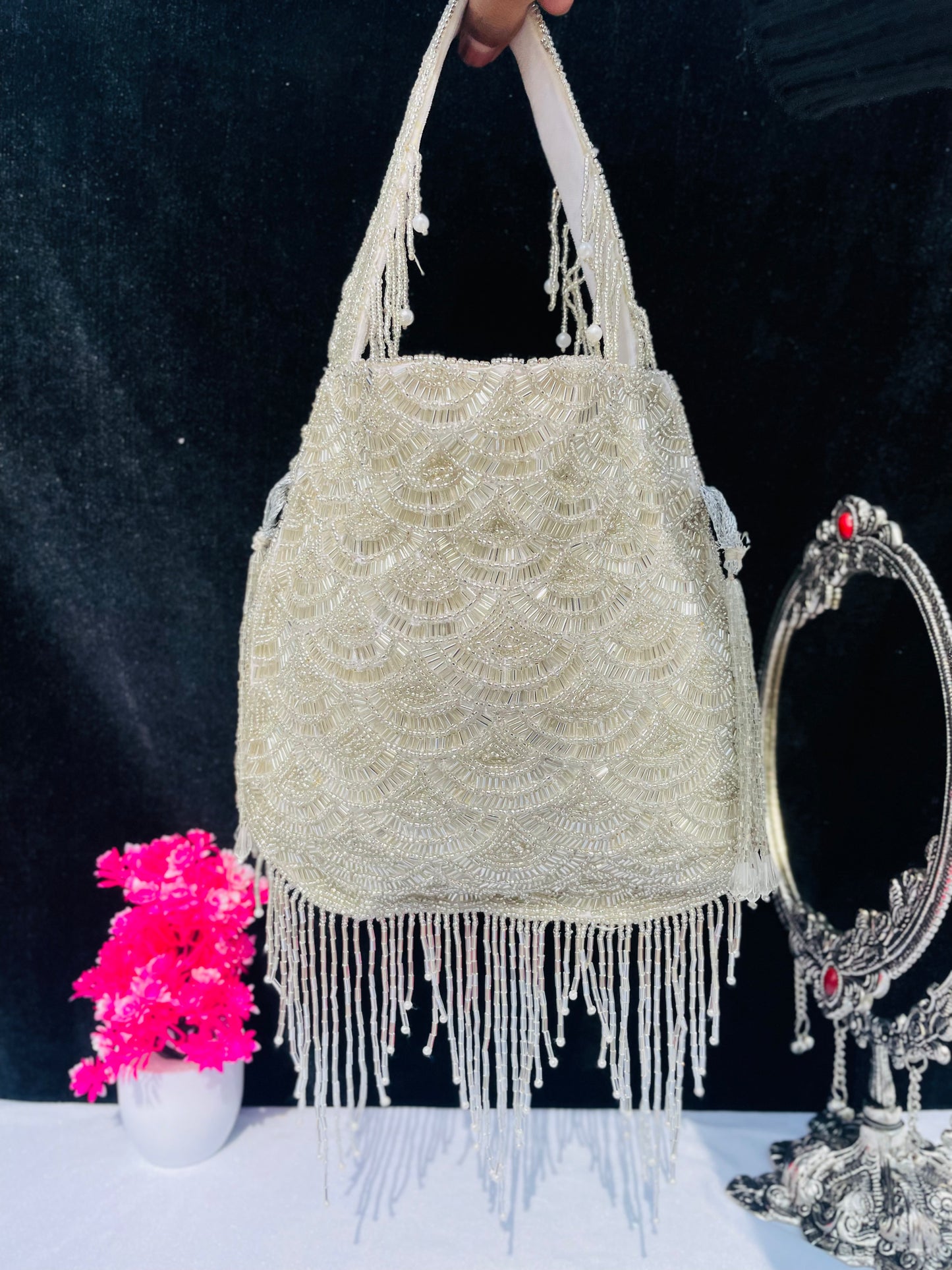 Olivia golden nalki work potli gold