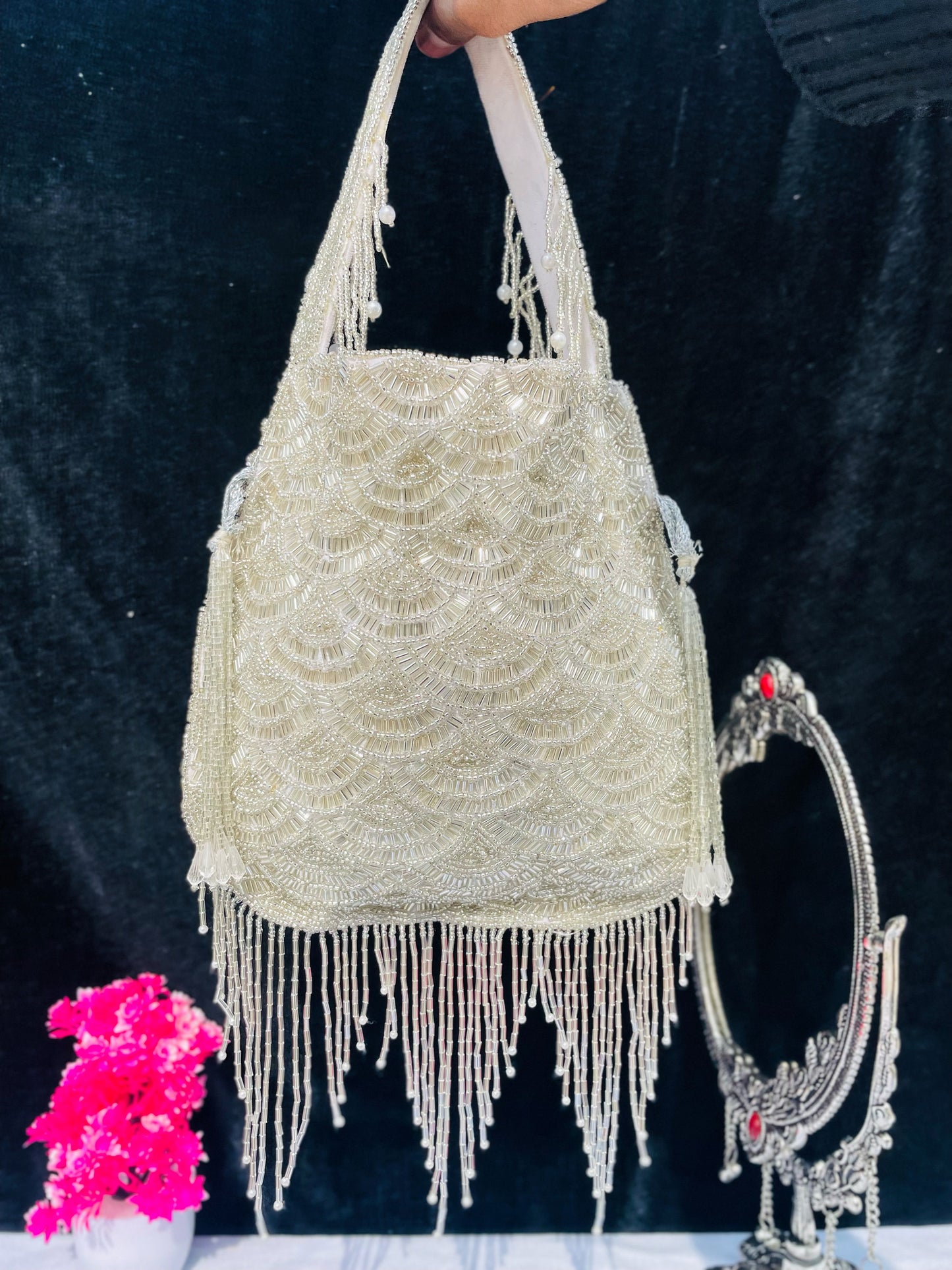 Olivia golden nalki work potli gold